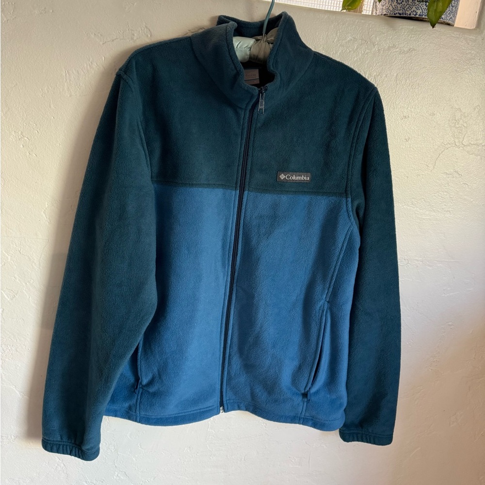 Columbia Blue Zip Up Sweater Fleece
